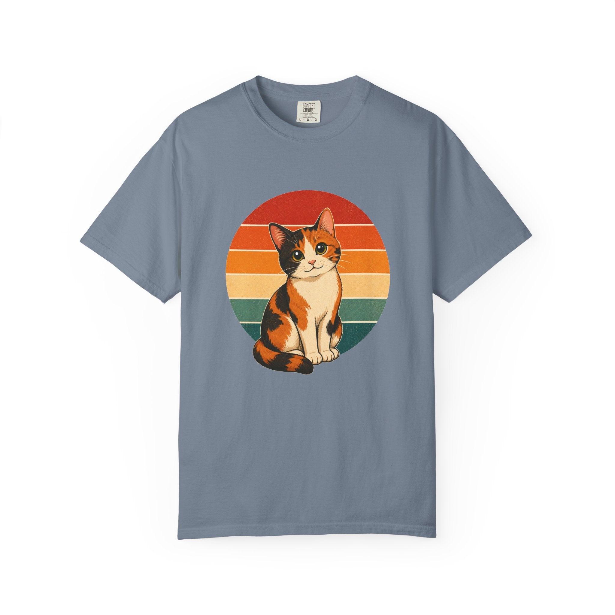 PawJoy Calico Cat Retro Sunset Tee
