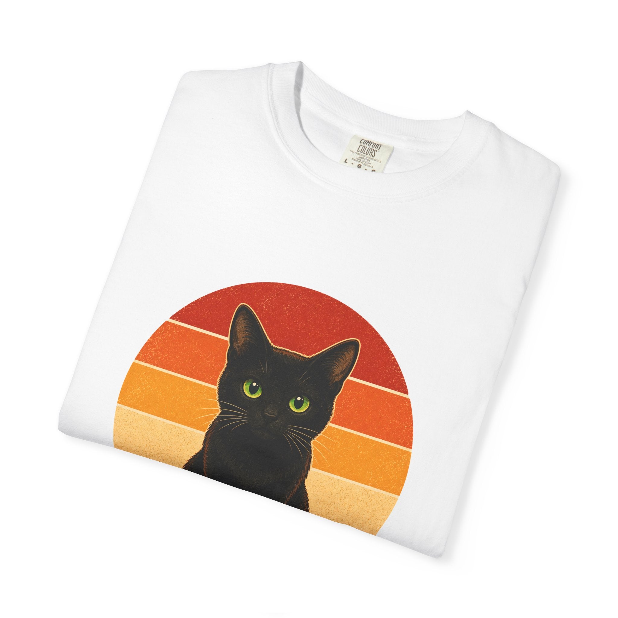 PawJoy Black Cat Retro Sunset Tee
