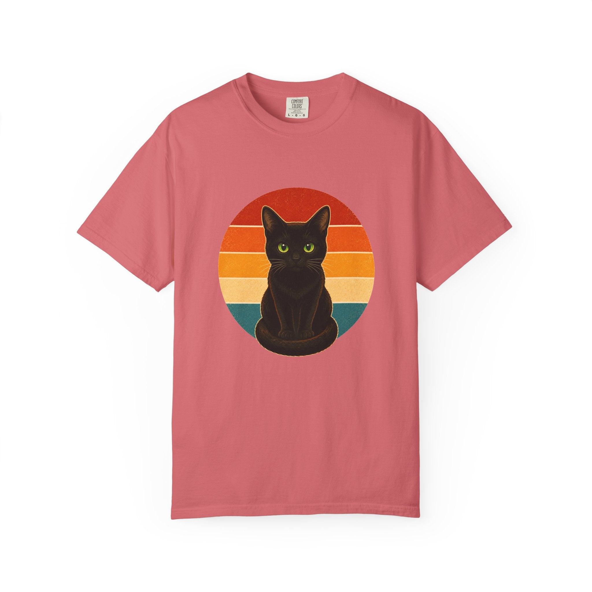 PawJoy Black Cat Retro Sunset Tee