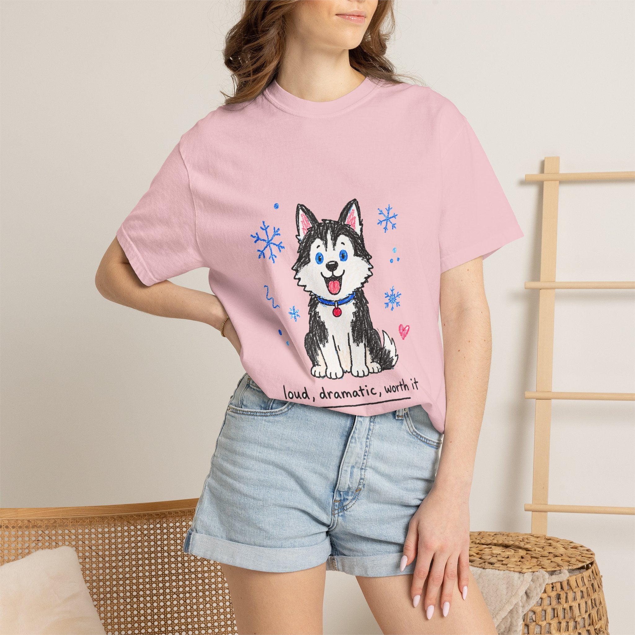 PawJoy Husky Snow Crayon Tee