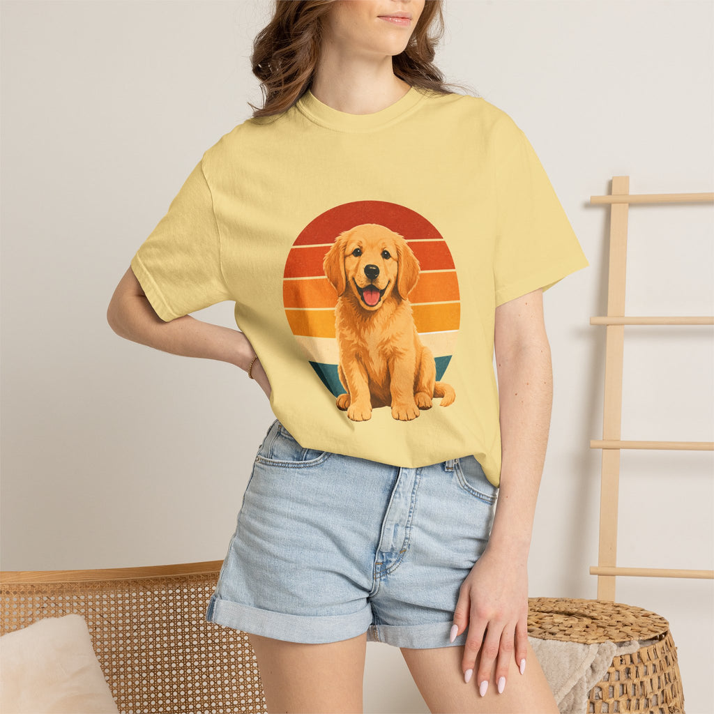 PawJoy Golden Retriever Retro Sunset Tee