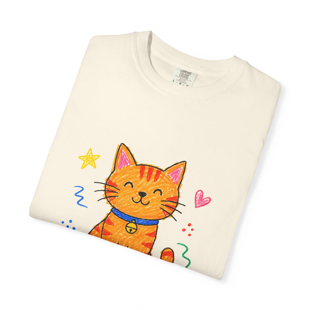 PawJoy Tabby Cat Custom Name Crayon Tee