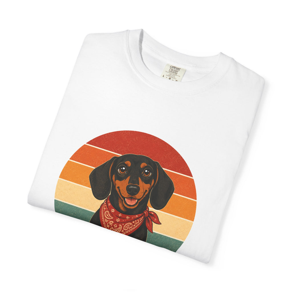 PawJoy Dachshund Bandana Retro Sunset Tee