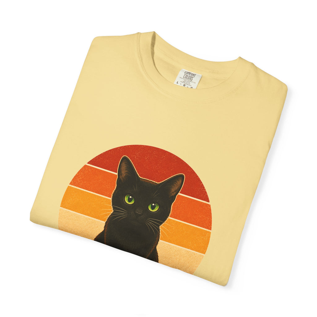 PawJoy Black Cat Retro Sunset Tee