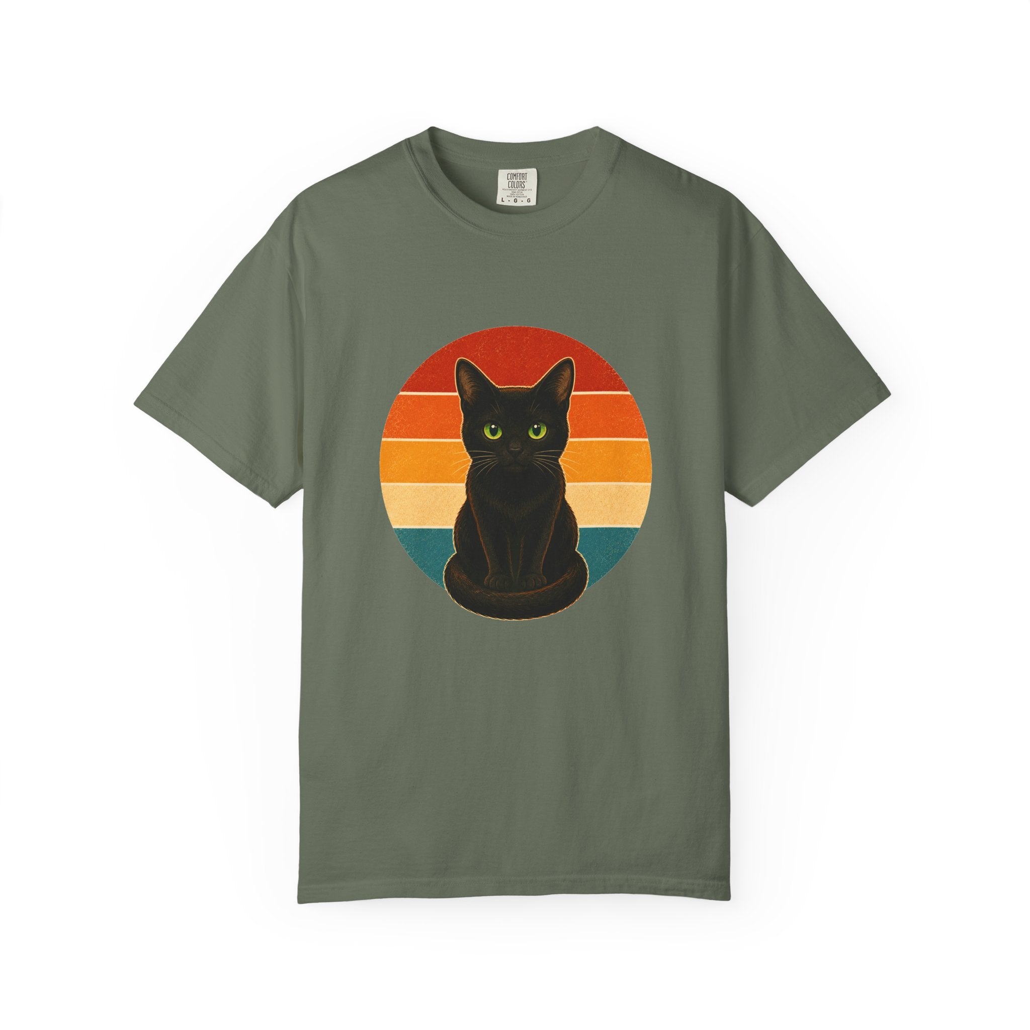 PawJoy Black Cat Retro Sunset Tee