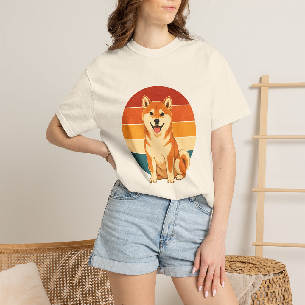 PawJoy Shiba Inu Retro Sunset Tee