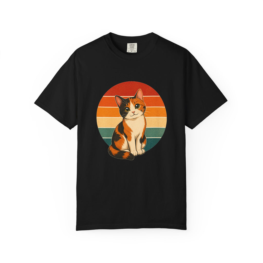 PawJoy Calico Cat Retro Sunset Tee