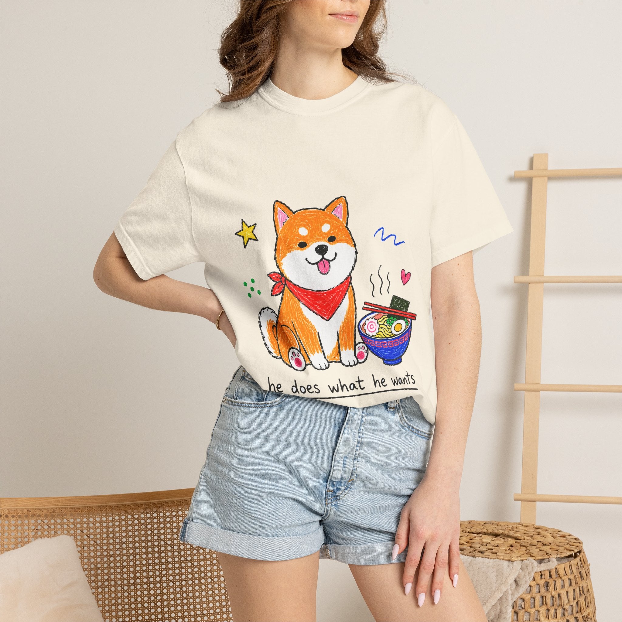 PawJoy Shiba Inu Ramen Crayon Tee