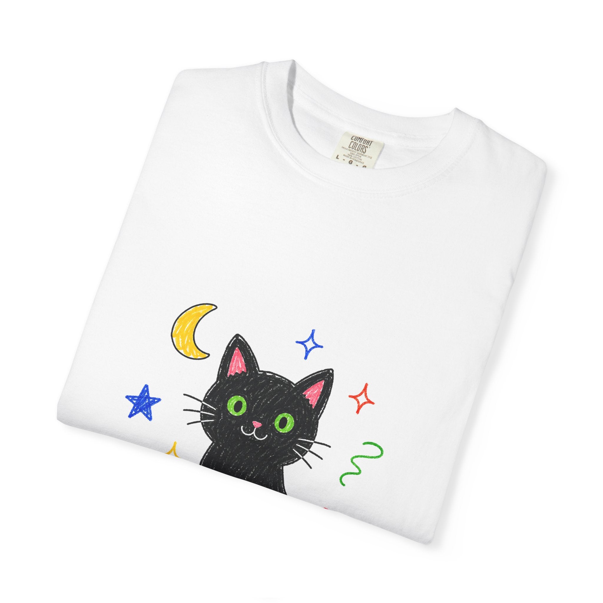 PawJoy Black Cat Lucky Crayon Tee