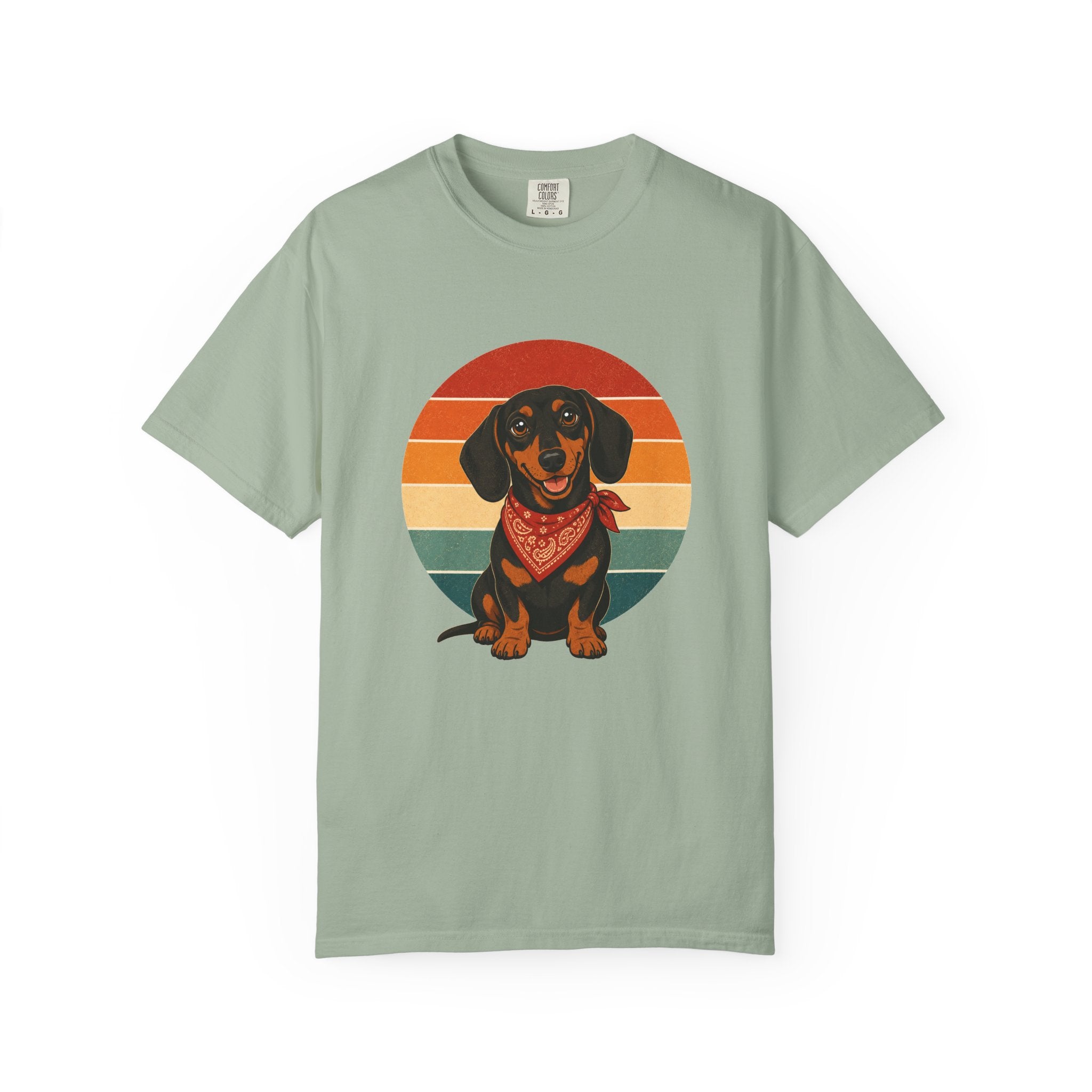 PawJoy Dachshund Bandana Retro Sunset Tee