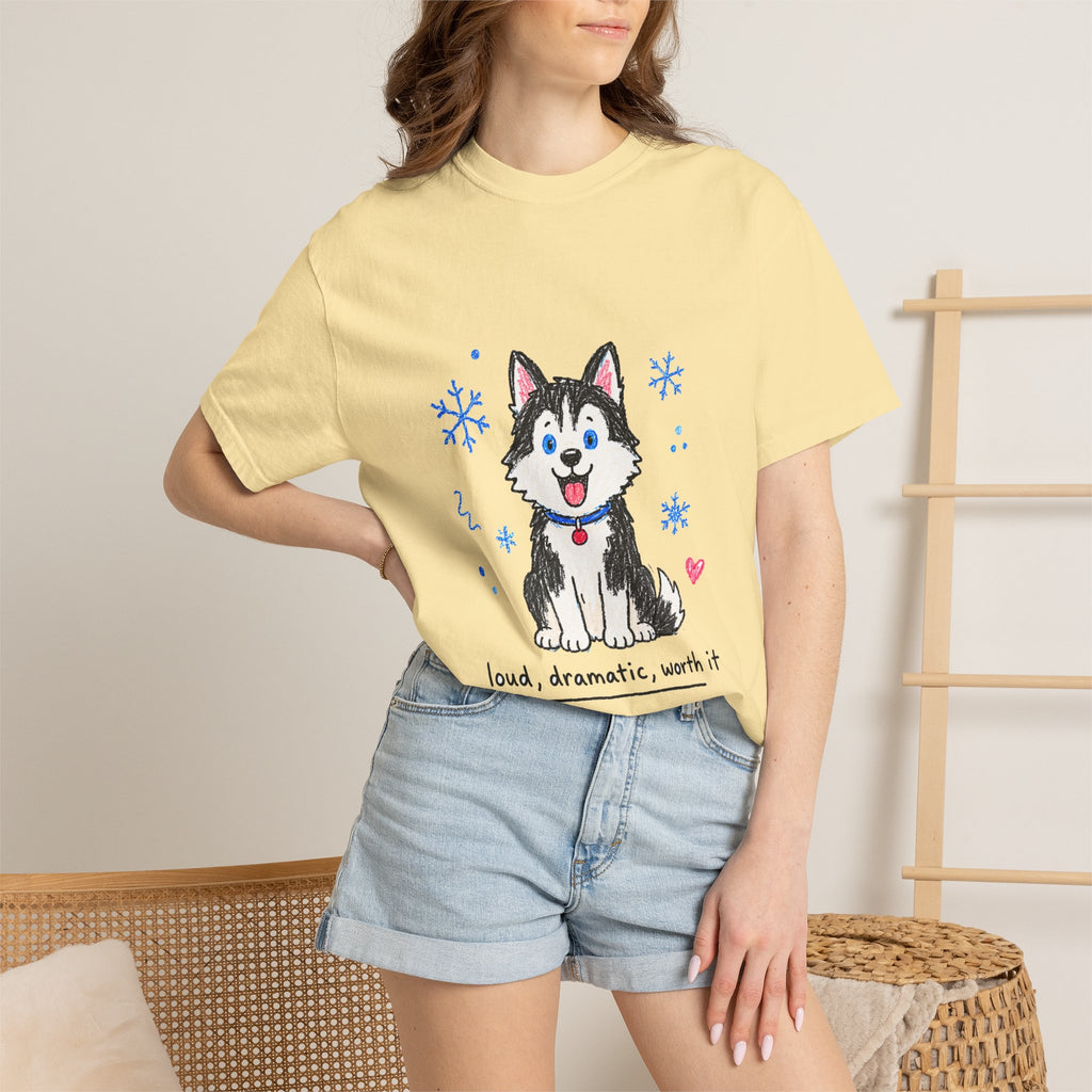 PawJoy Husky Snow Crayon Tee
