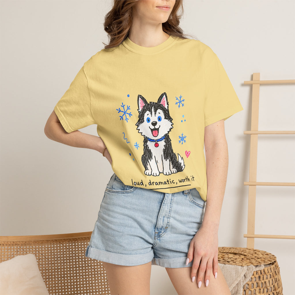 PawJoy Husky Snow Crayon Tee