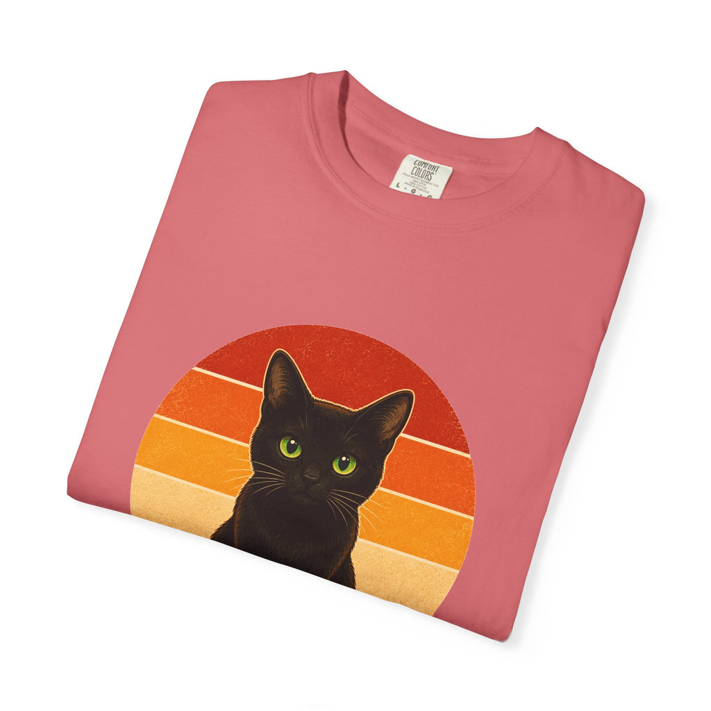 PawJoy Black Cat Retro Sunset Tee
