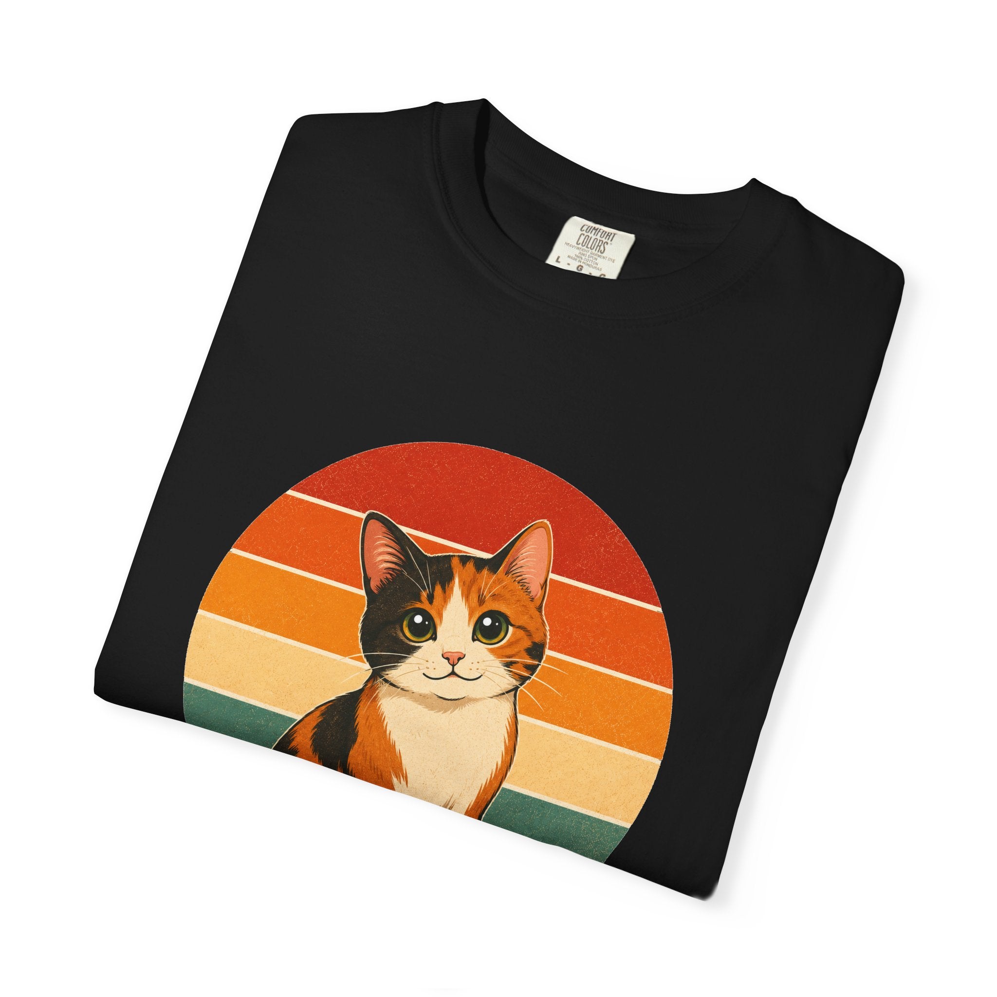 PawJoy Calico Cat Retro Sunset Tee