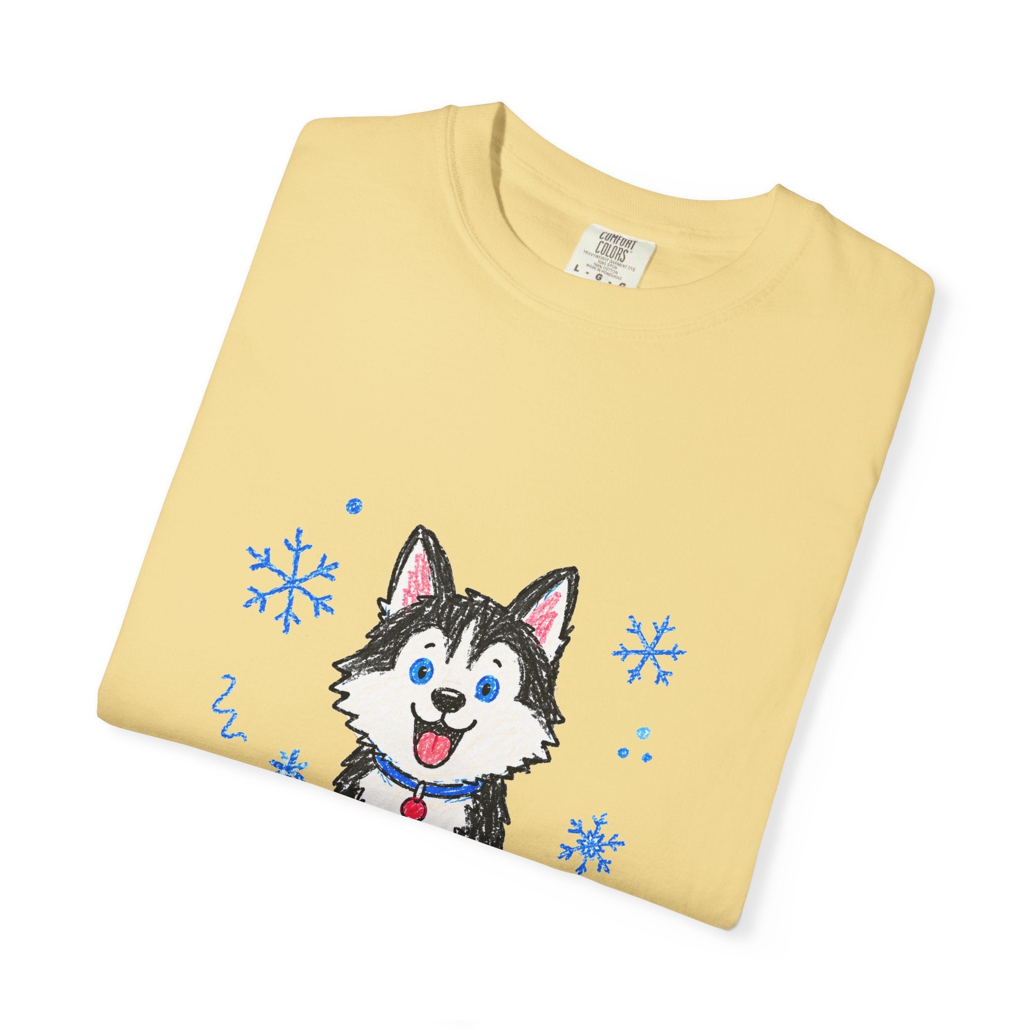 PawJoy Husky Snow Crayon Tee