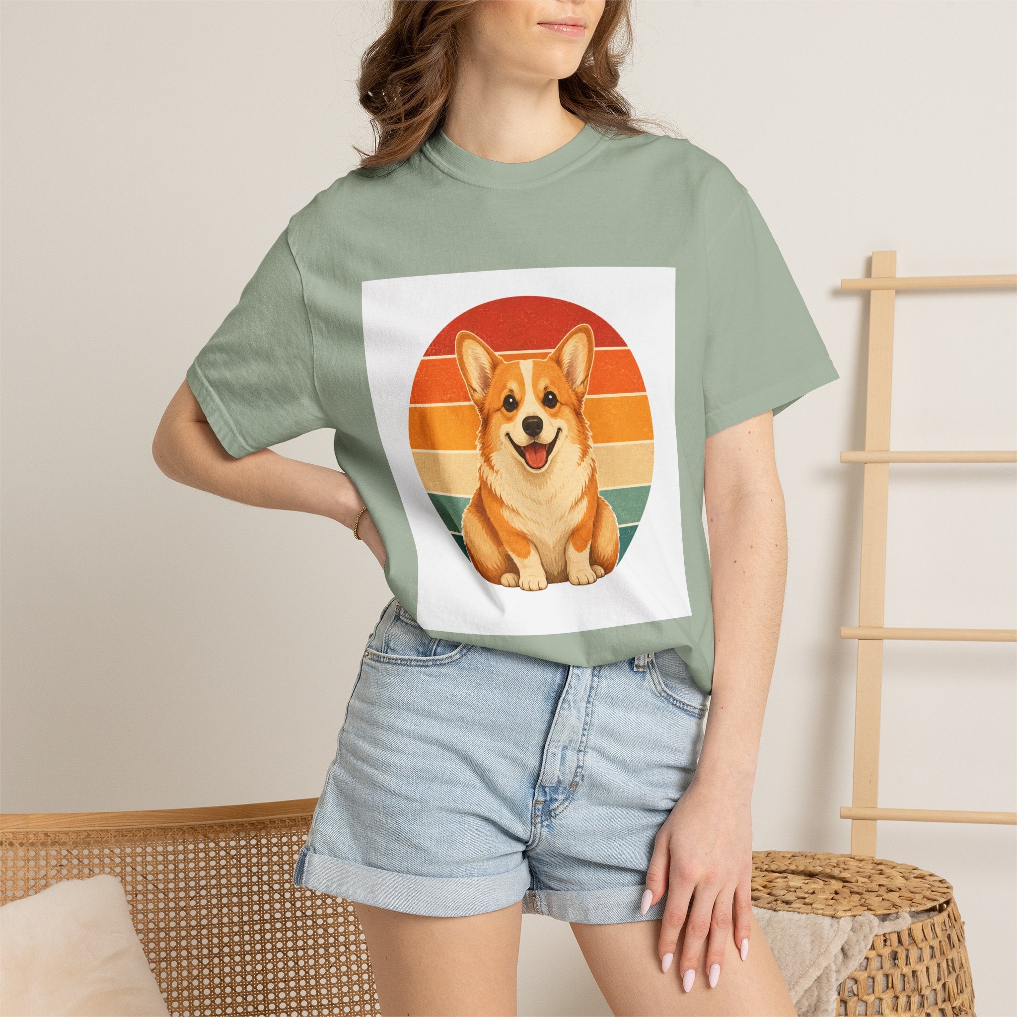 PawJoy Corgi Retro Sunset Tee
