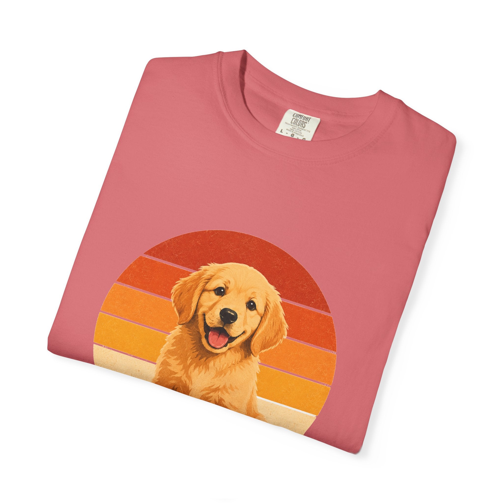 PawJoy Golden Retriever Retro Sunset Tee