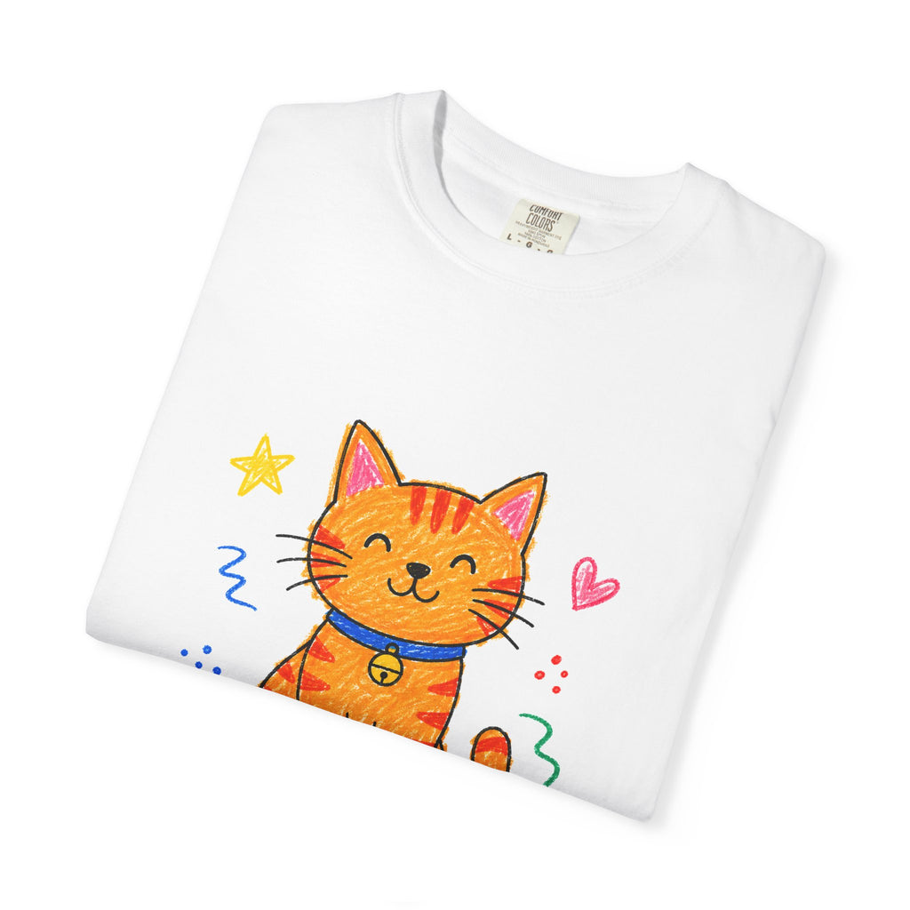 PawJoy Tabby Cat Custom Name Crayon Tee