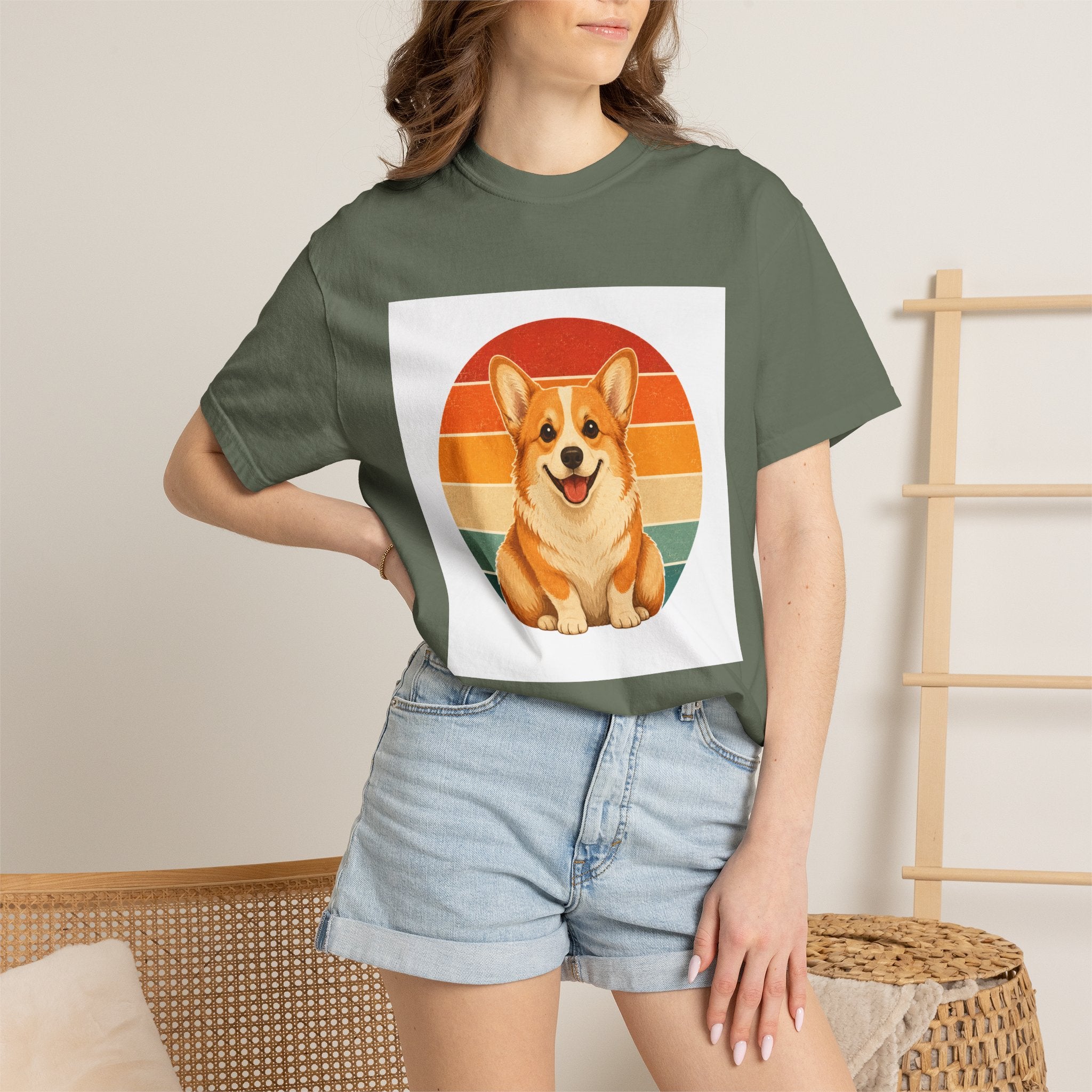 PawJoy Corgi Retro Sunset Tee