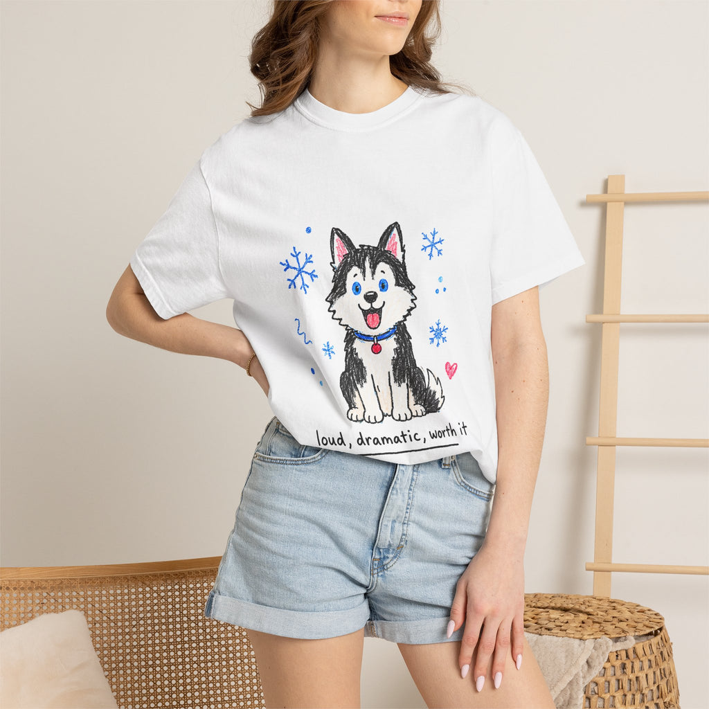 PawJoy Husky Snow Crayon Tee