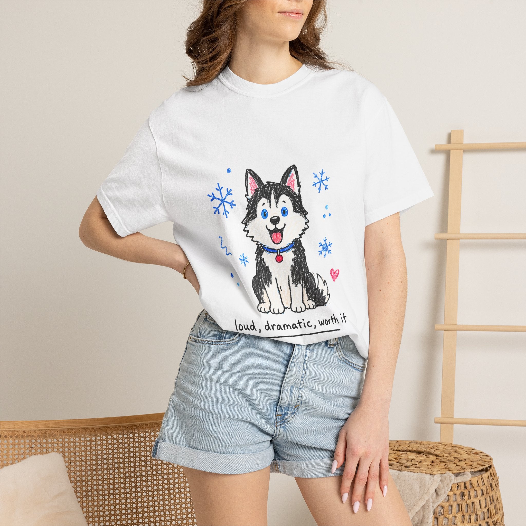 PawJoy Husky Snow Crayon Tee