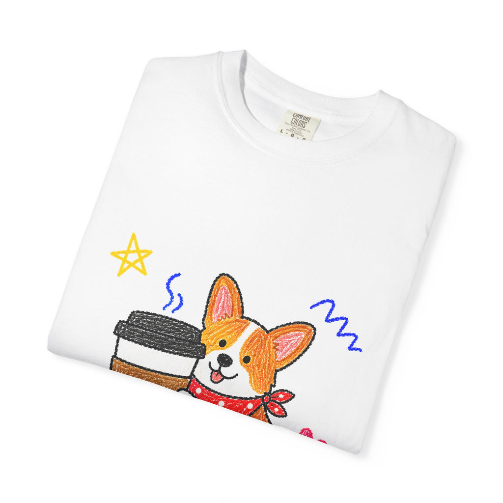 PawJoy Corgi Coffee Crayon Tee