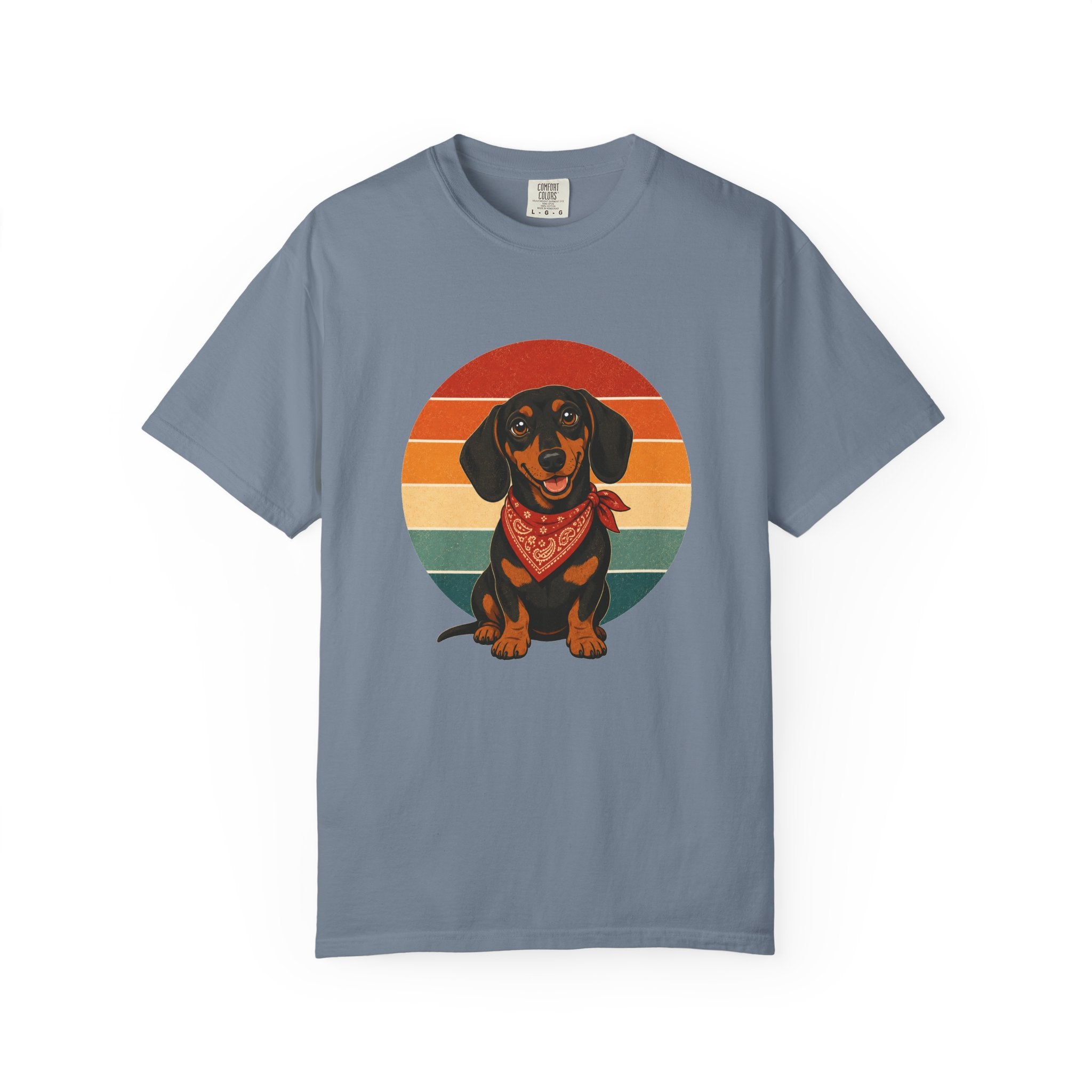 PawJoy Dachshund Bandana Retro Sunset Tee