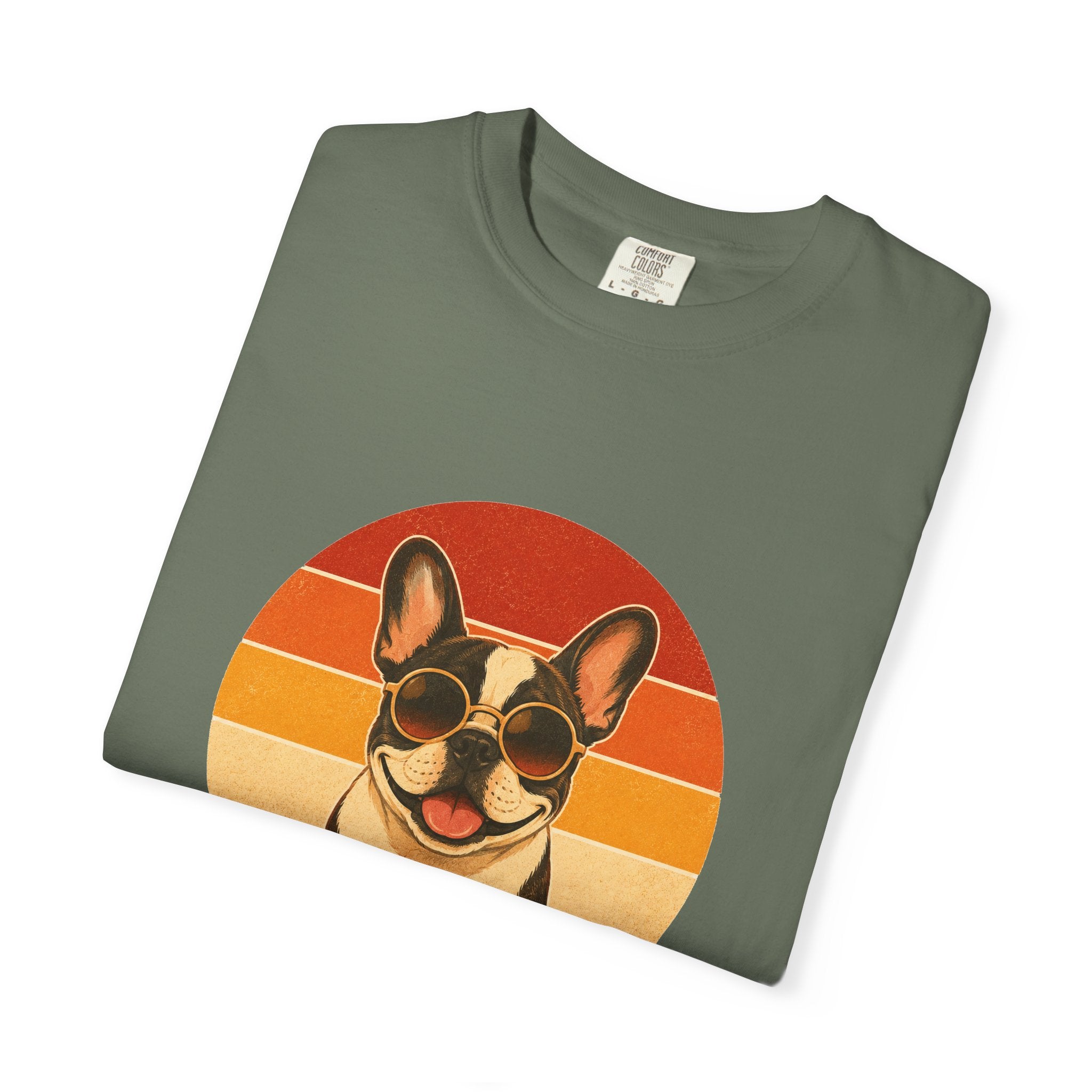PawJoy French Bulldog Shades Retro Sunset Tee