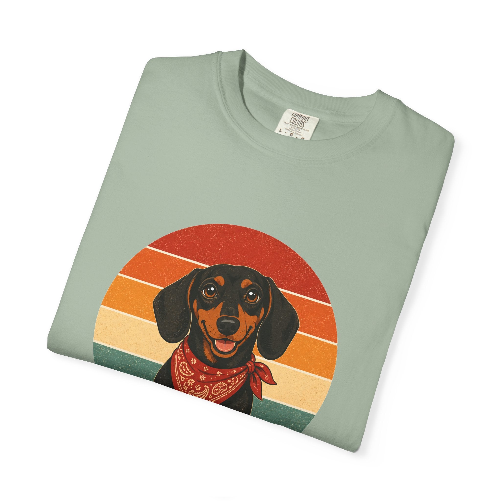 PawJoy Dachshund Bandana Retro Sunset Tee