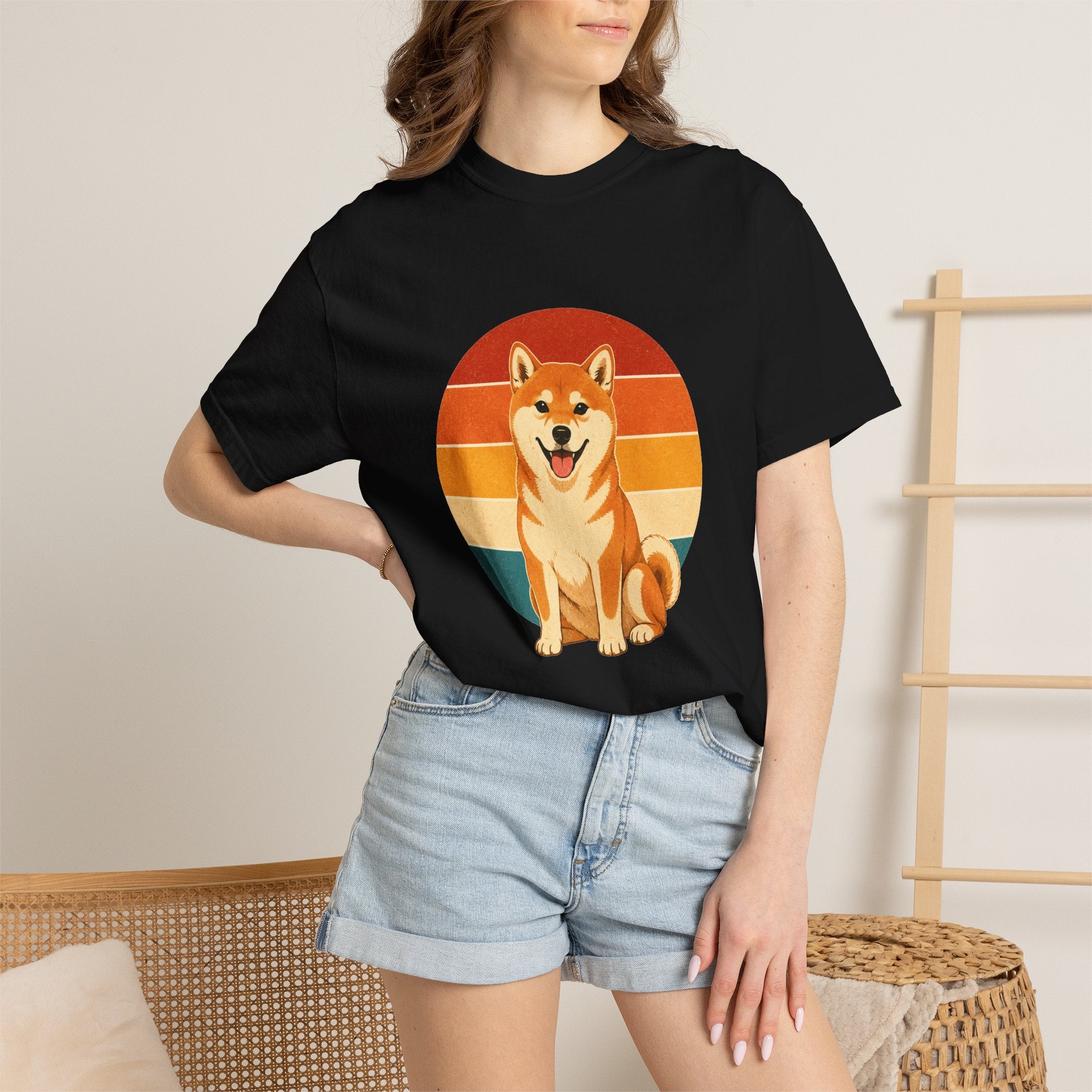 PawJoy Shiba Inu Retro Sunset Tee