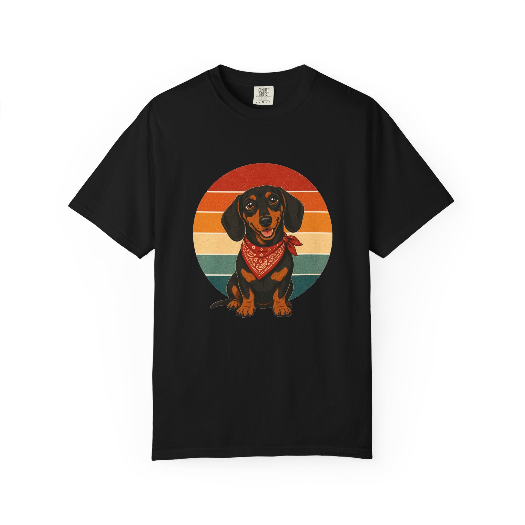 PawJoy Dachshund Bandana Retro Sunset Tee
