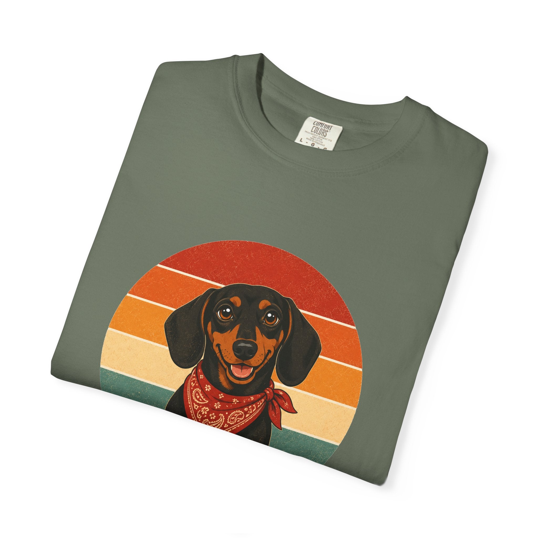 PawJoy Dachshund Bandana Retro Sunset Tee