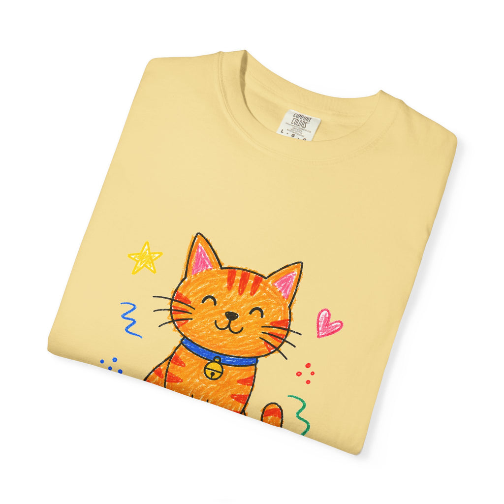 PawJoy Tabby Cat Custom Name Crayon Tee