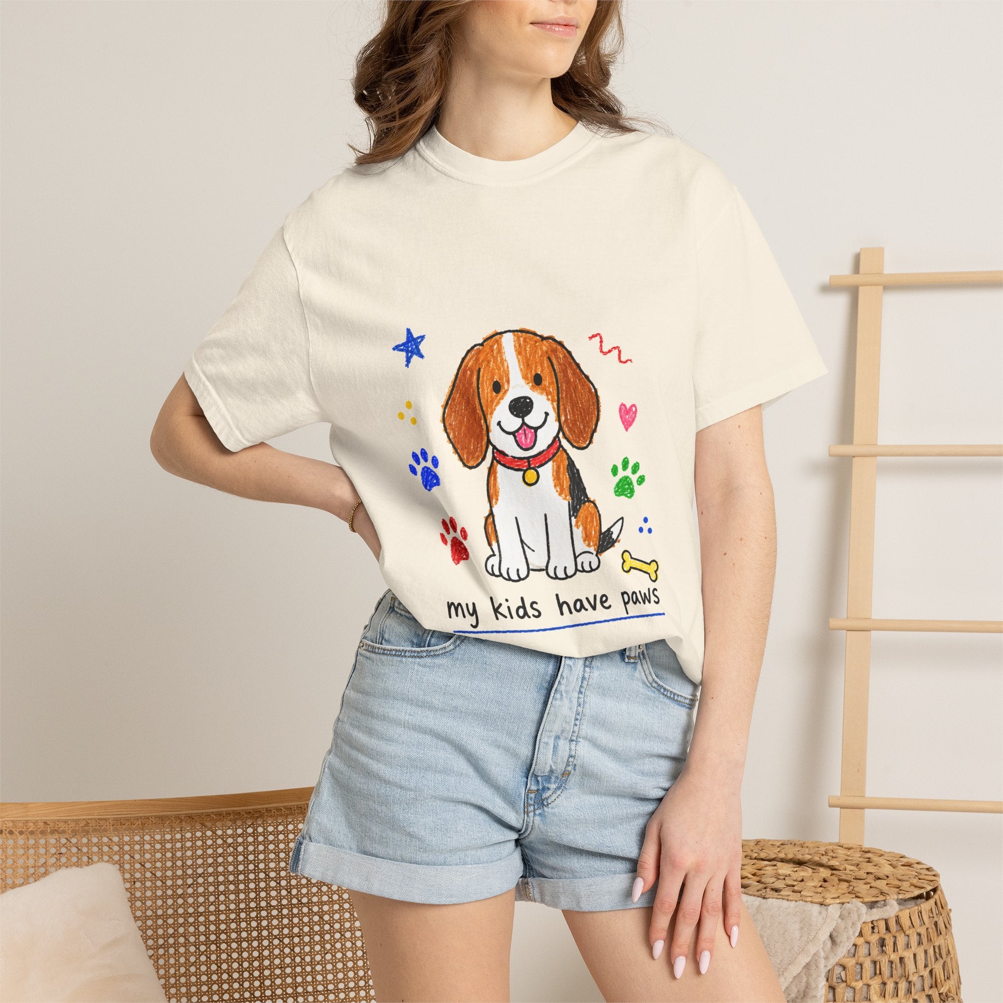 PawJoy Beagle My Kids Have Paws Crayon Tee