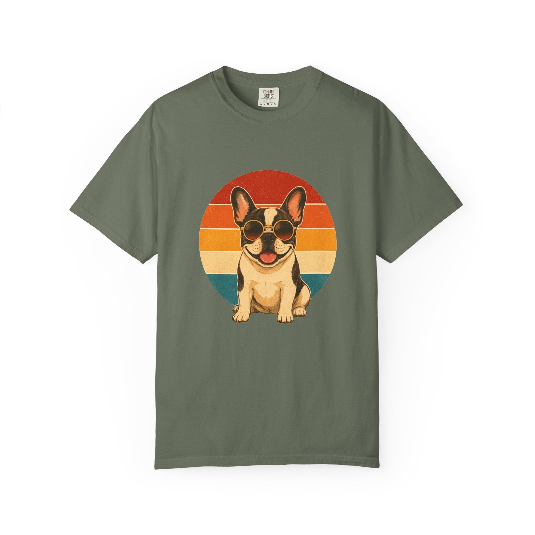 PawJoy French Bulldog Shades Retro Sunset Tee