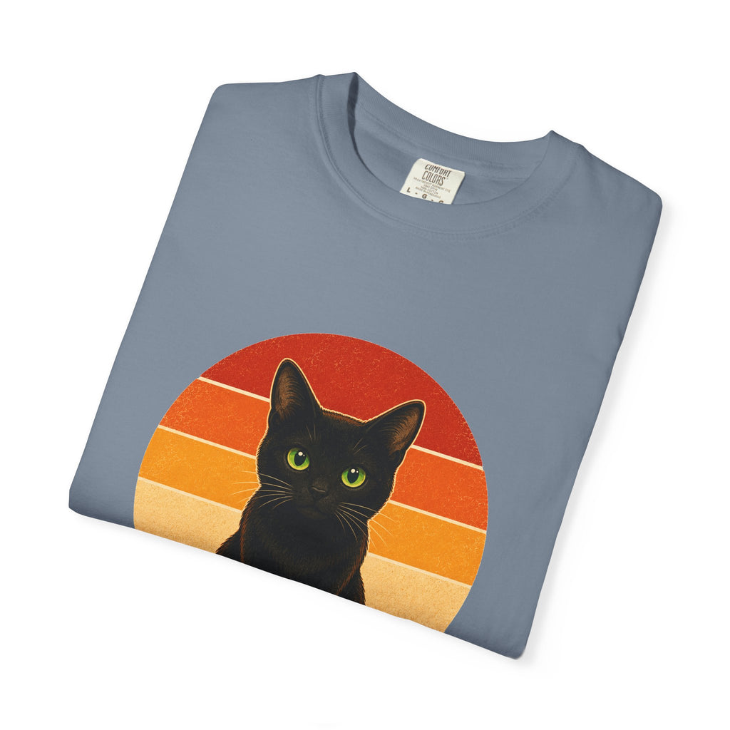 PawJoy Black Cat Retro Sunset Tee
