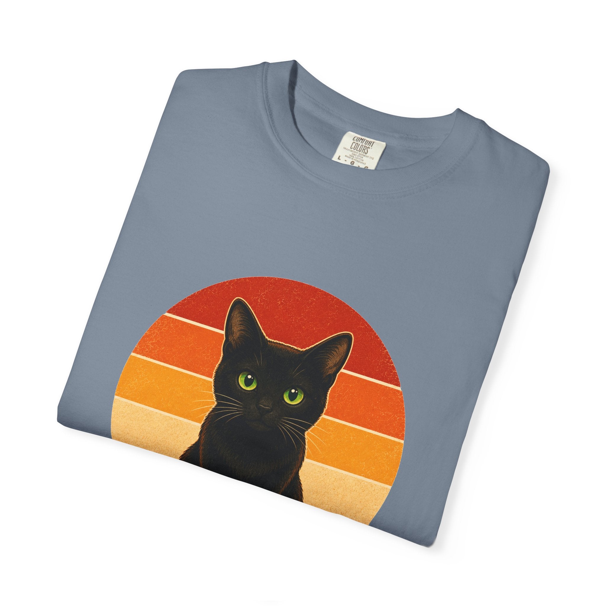 PawJoy Black Cat Retro Sunset Tee