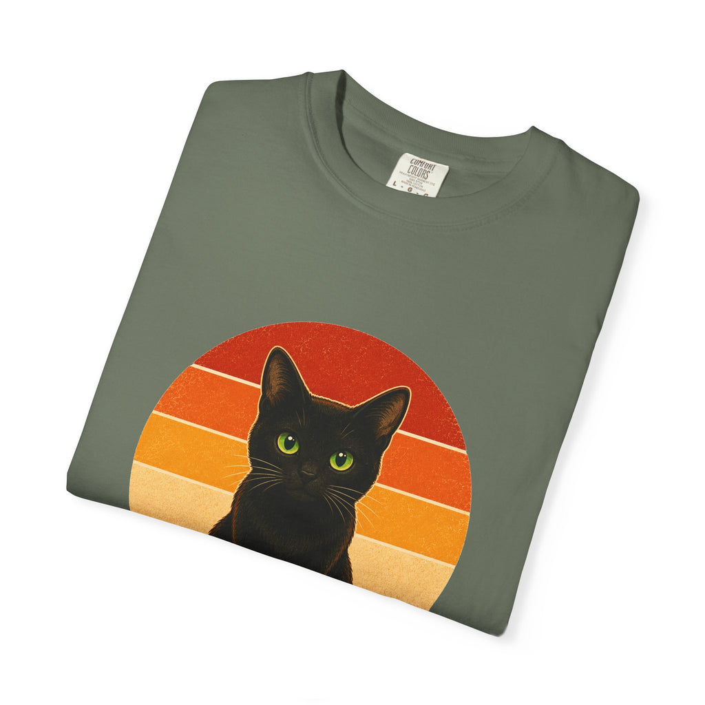 PawJoy Black Cat Retro Sunset Tee