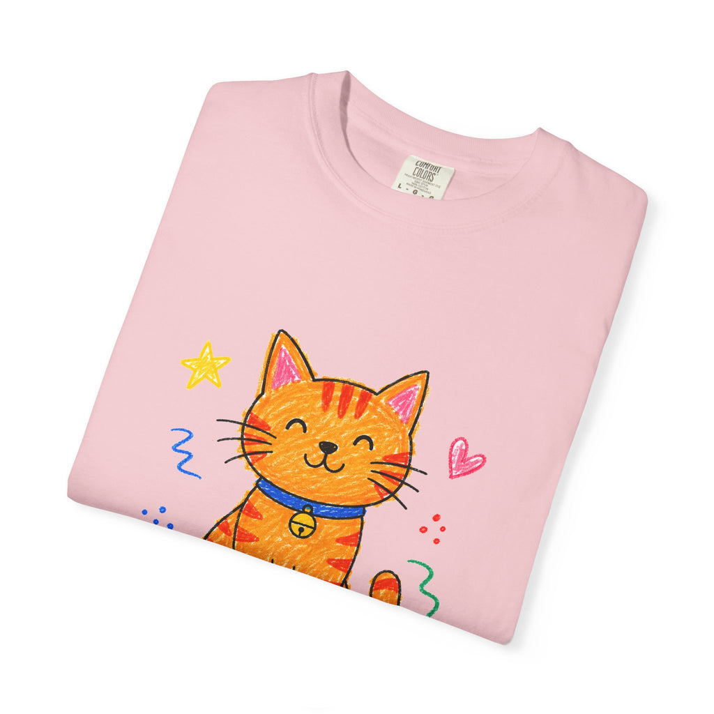 PawJoy Tabby Cat Custom Name Crayon Tee