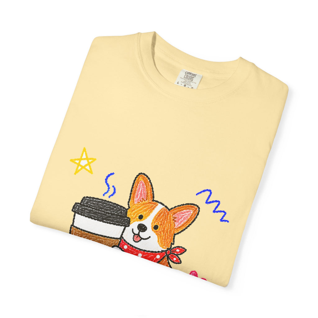 PawJoy Corgi Coffee Crayon Tee