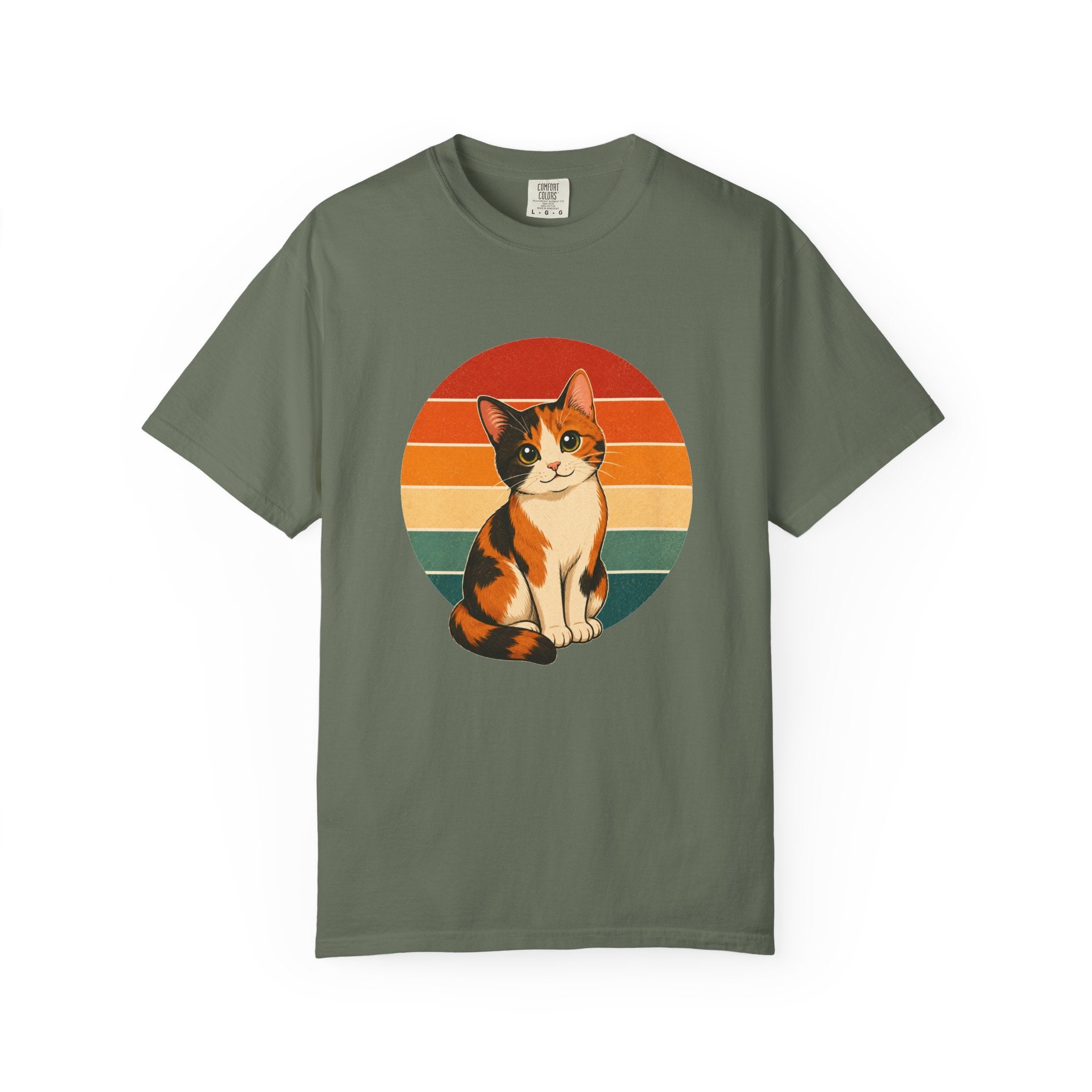 PawJoy Calico Cat Retro Sunset Tee