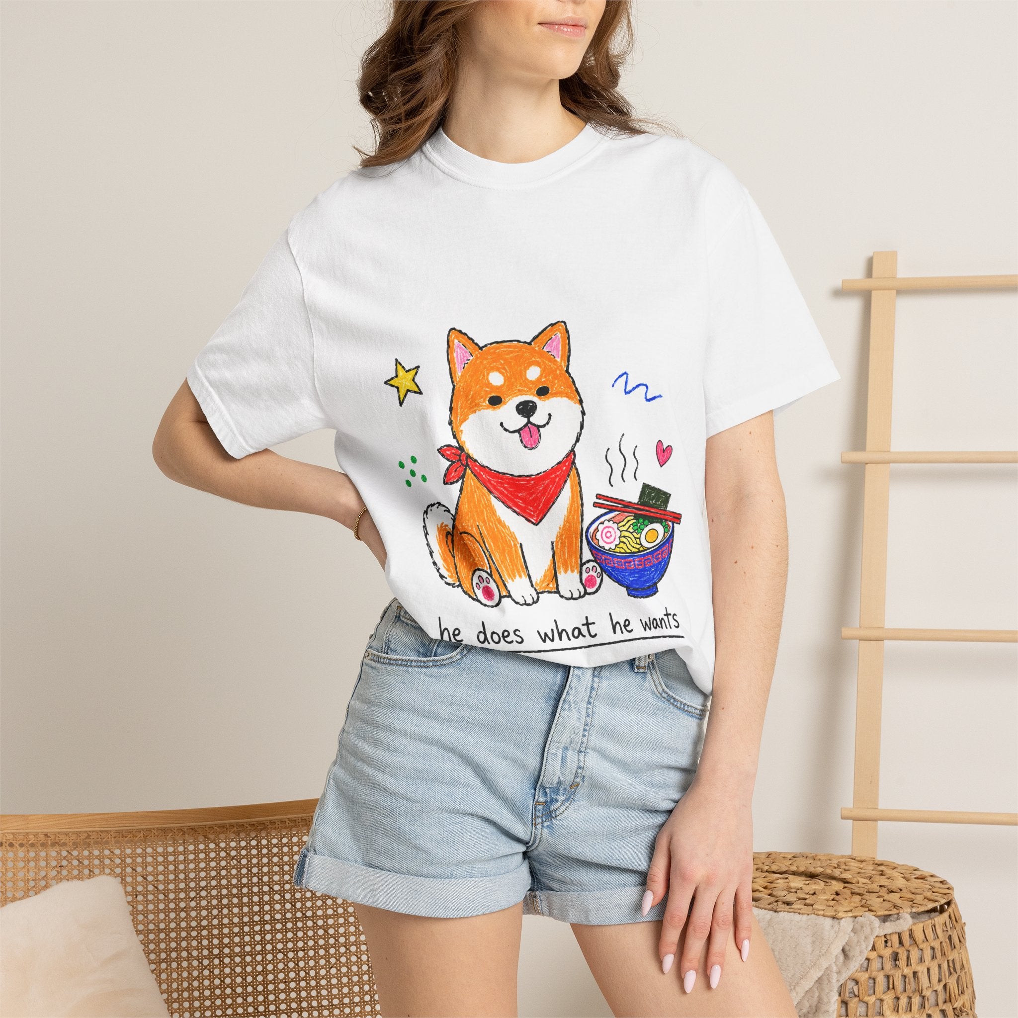 PawJoy Shiba Inu Ramen Crayon Tee