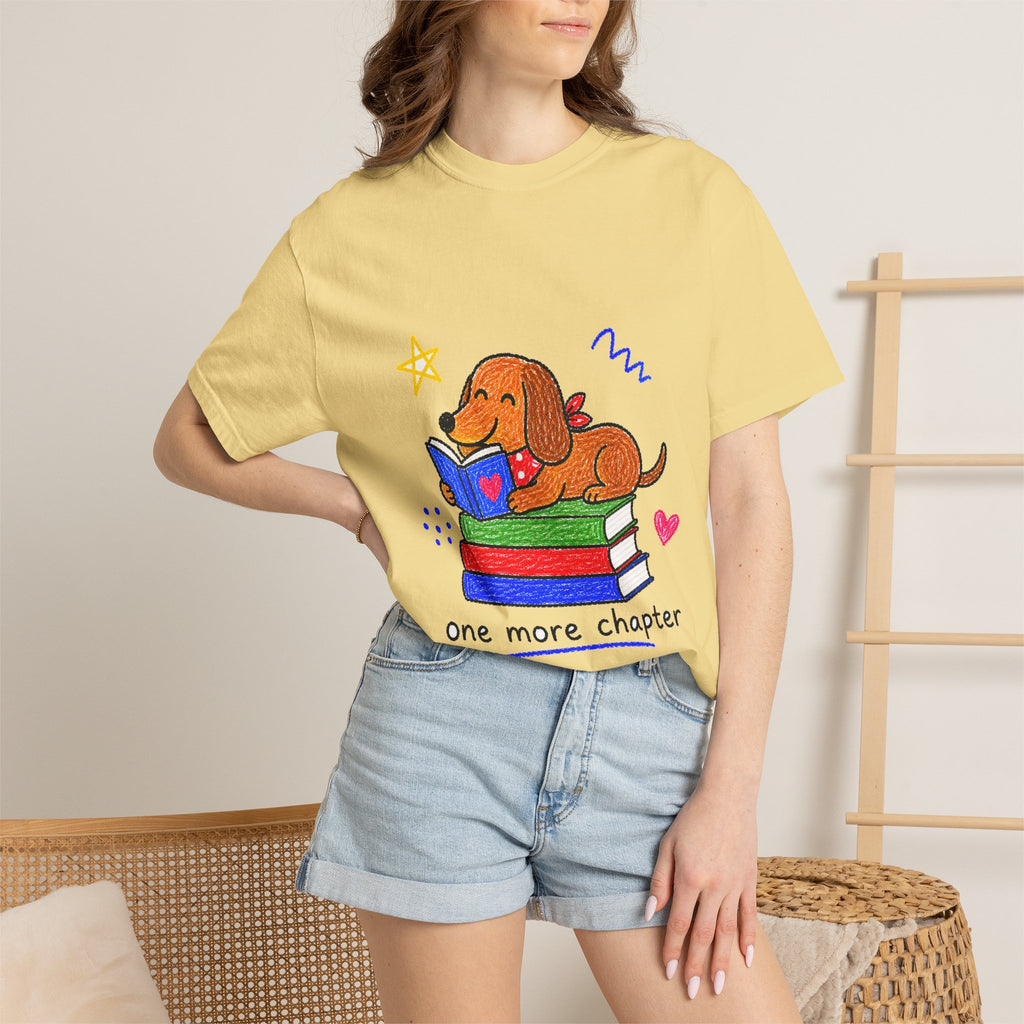 PawJoy Dachshund Book Lover Crayon Tee