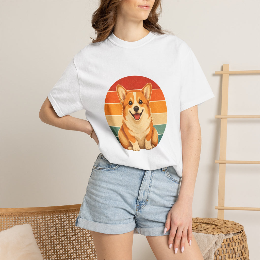 PawJoy Corgi Retro Sunset Tee
