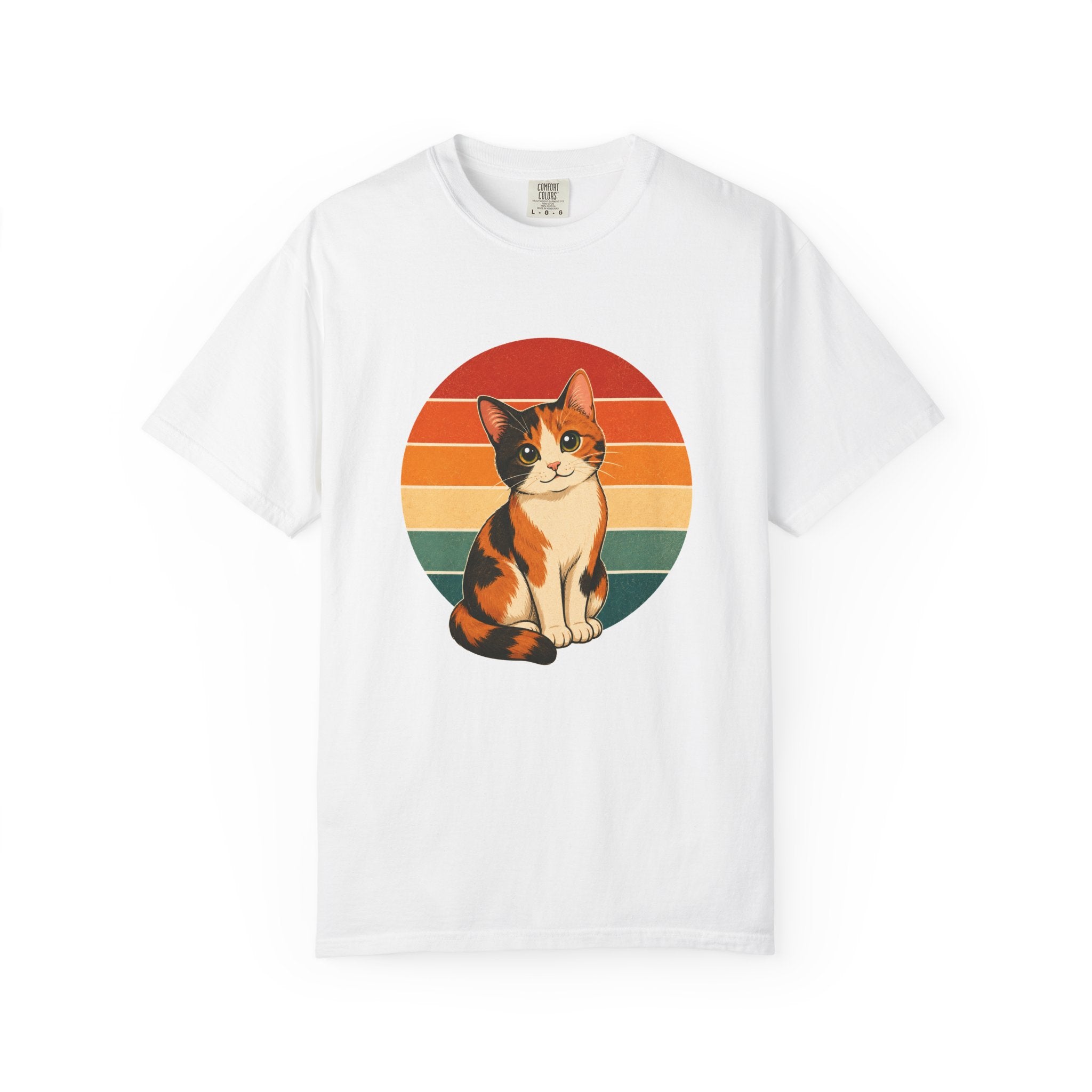 PawJoy Calico Cat Retro Sunset Tee