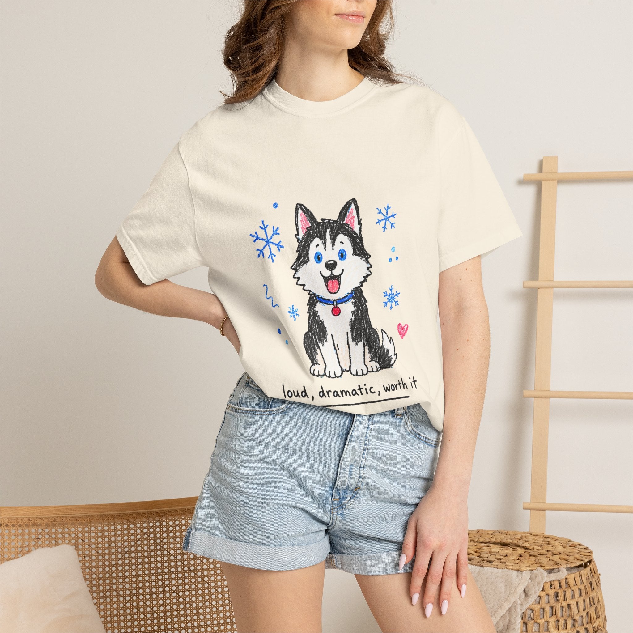 PawJoy Husky Snow Crayon Tee