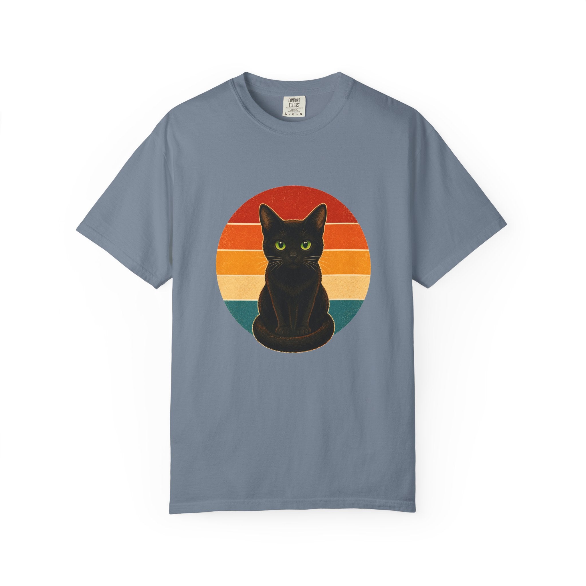 PawJoy Black Cat Retro Sunset Tee