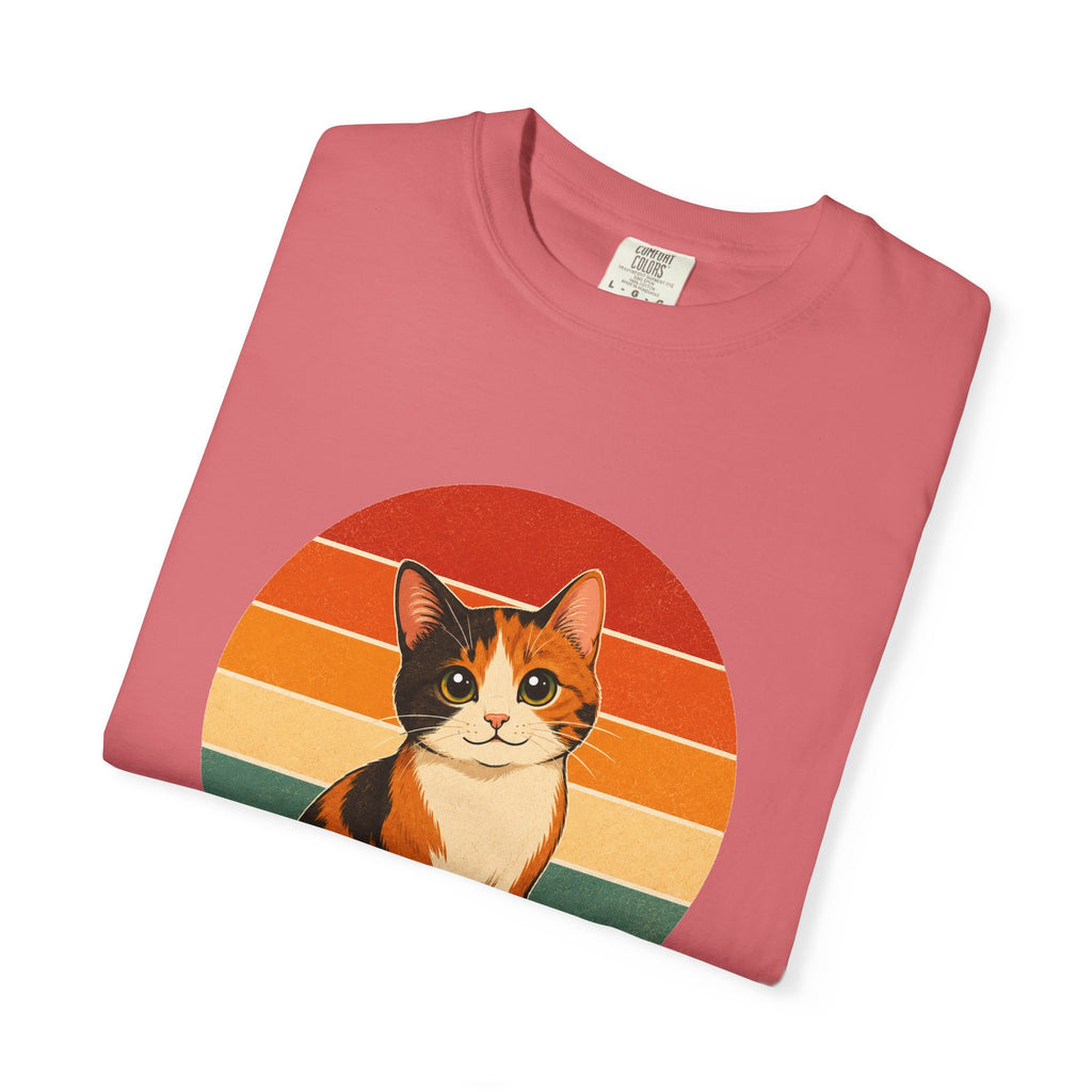 PawJoy Calico Cat Retro Sunset Tee