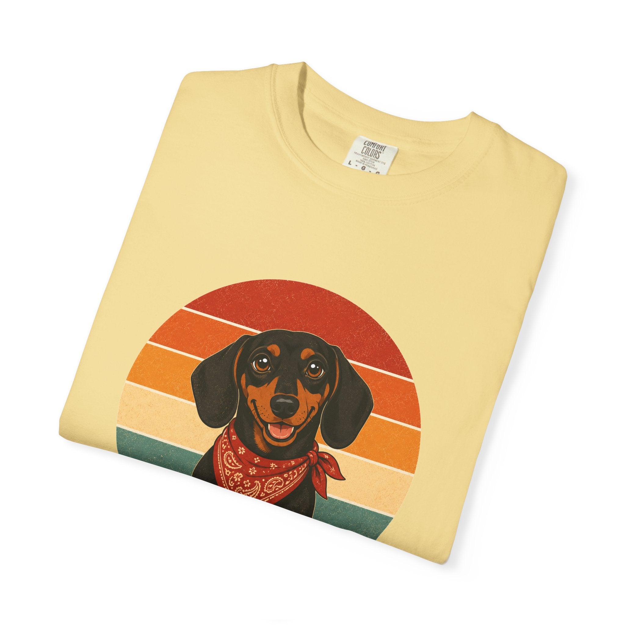 PawJoy Dachshund Bandana Retro Sunset Tee