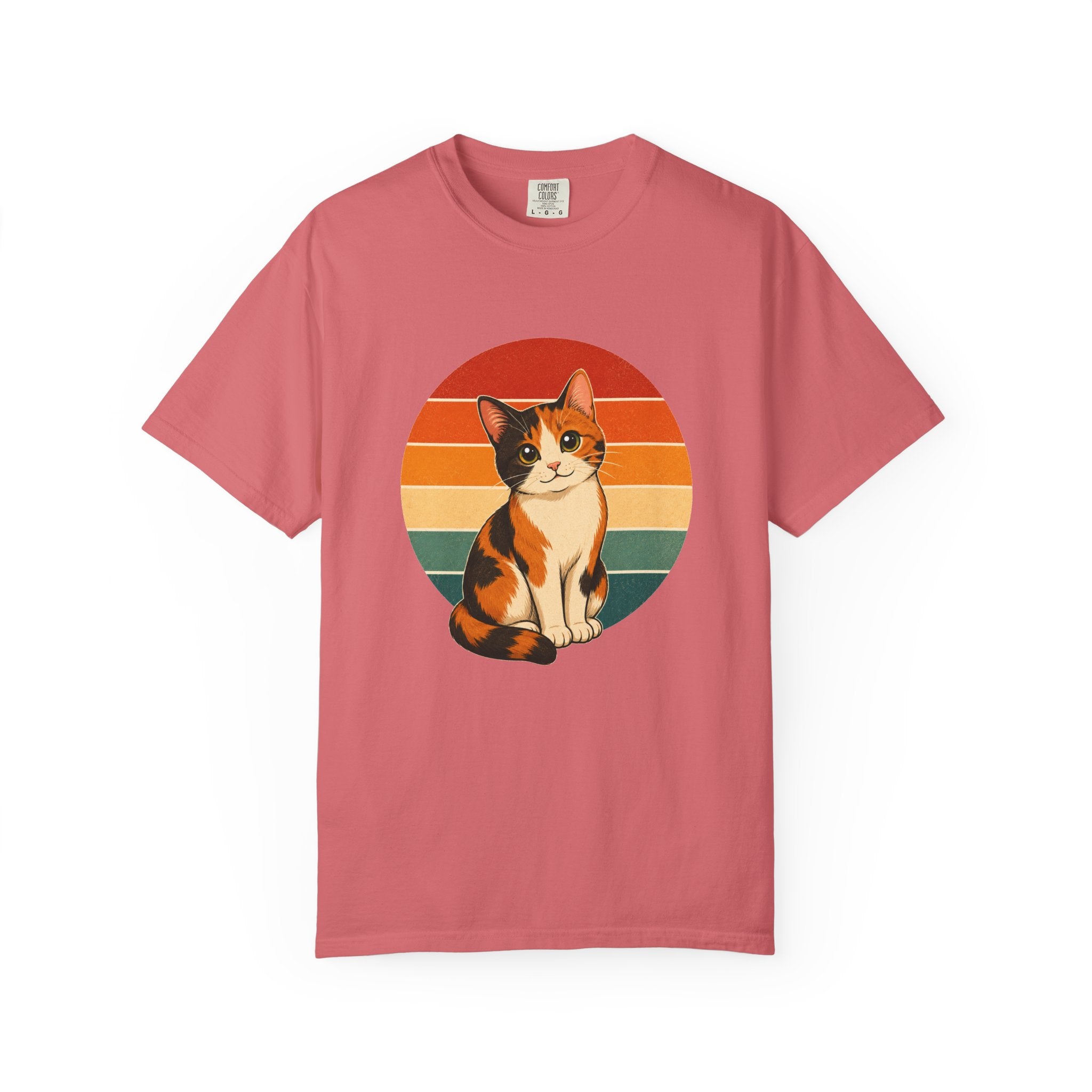 PawJoy Calico Cat Retro Sunset Tee